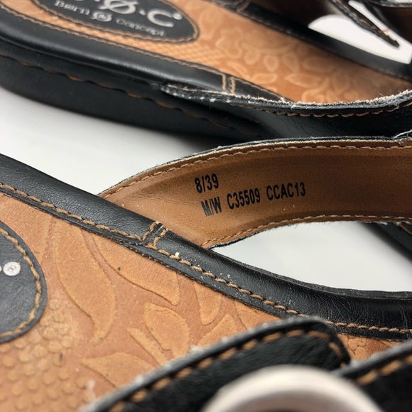 Born BOC black leather strappy sandals size 8 - Picture 6 of 9